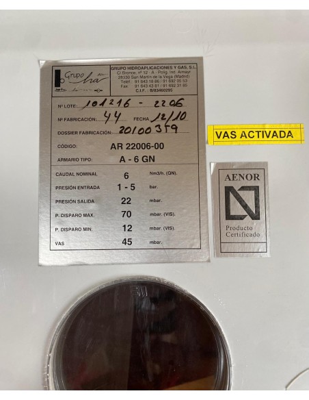 ARMARIO COMPLETO A-6 MPB 22 mbar