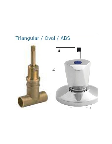 LLAVE CONTROL EMPOTRAR V METAL 15MM