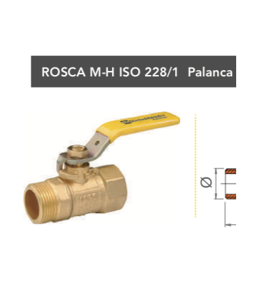 VALVULA ESFERA PALANCA M-H 3/4"  GAS